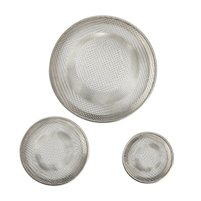 Mainstays Multiple Size 3 Pack Stainless Steel Mesh Drain Strainers Silver