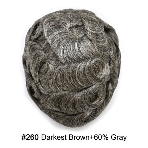 Fine Mono Mens Toupee Hairpiece Poly Skin Hair Systems Wigs for Men Hair Unit - Picture 54 of 81