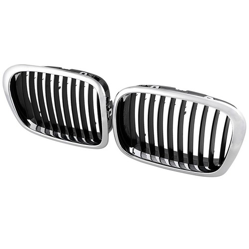 Chrome Black Front Kidney Grill Fits 97-03 BMW E39 M5 Series 525i 528i 530i 540i - Picture 6 of 6