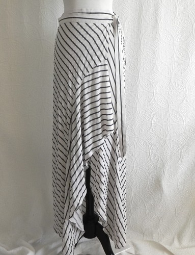 White House Schwarzmarkt Halstuch/Hi-Low Rock Rüsche Borte gestreift weich Rayon Größe 8 - Bild 8 von 13