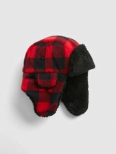 NEW GAP Plaid Pro Fleece Cozy Trapper Hat Supersoft Sherpa Boys Girls S/M L/XL