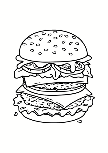 Food and Snacks Colouring Book: 55 Big and Simple Drawings for Adults and Kids - Picture 7 of 10