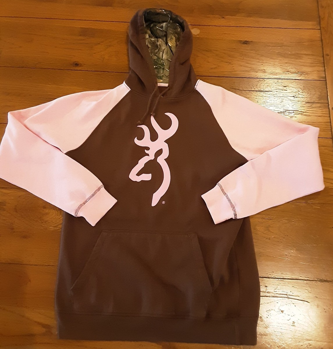 Browning Ladies Brown Pink Hoodie Realtree Camo Buckmark