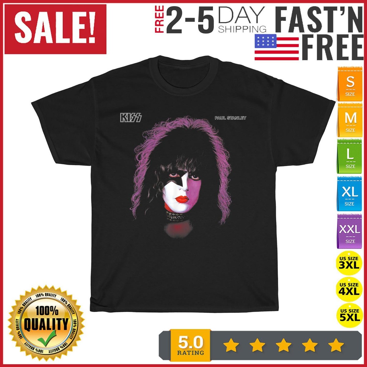 KISS Official Tシャツ Paul Stanley FV LSize Amazon.com: KISS - Paul Stanley T-Shirt : Clothing, Shoes