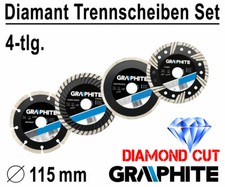 4 x Diamanttrennscheibe Diamantscheibe Trennscheibe Ø 115 mm TUR-TW-SEG-CON