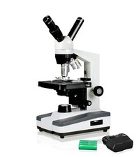 Parco Dual View Compound Microscope, Mechanical Stage, Rechargeable Battery