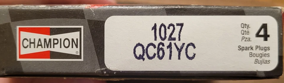 CHAMPION Copper Plus Spark Plugs QC61YC 1027 Set of 4 O - Image 2 of 2