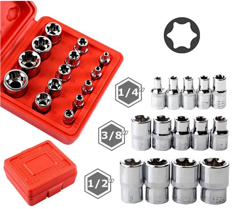 Set Chiavi a Bussola con Inserti Maschi TORX 32 pz. - Utensili Set Chiavi a Bussola con Inserti Maschi TORX 32 pz. - Utensili
