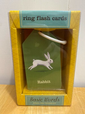 Mudpuppy ''Basic Words, English-Spanish'' Ring Flash Cards educational toy NEW 