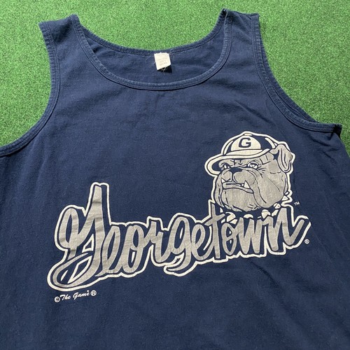 Vintage Georgetown Shirt Mens L Blue 80S 90S College University Tank Top USA - Picture 2 of 6