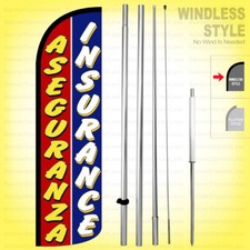 ASEGURANZA INSURANCE - Windless Swooper Flag Kit 15' Feather Banner Sign rbq-h
