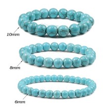 3 Pcs/Set Natural Stone Beads 6mm 8mm 10mm Turquoise Stone Beads Charm Bracelets