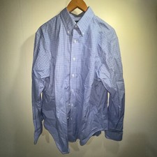 Lauren Ralph Lauren Classic Fit Non Iron Dress Shirt Men's 17 36/37 Blue Plaid