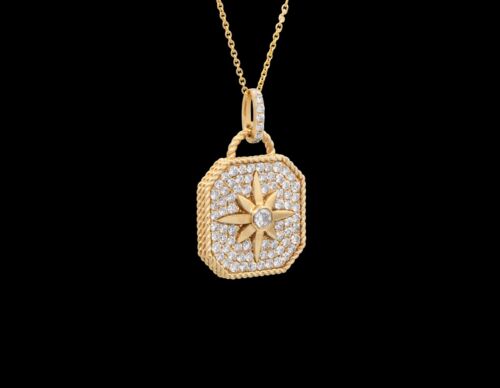 Wunderschöne 14K Gelbgold Nordstern Diamant Halskette - Bild 15 von 16