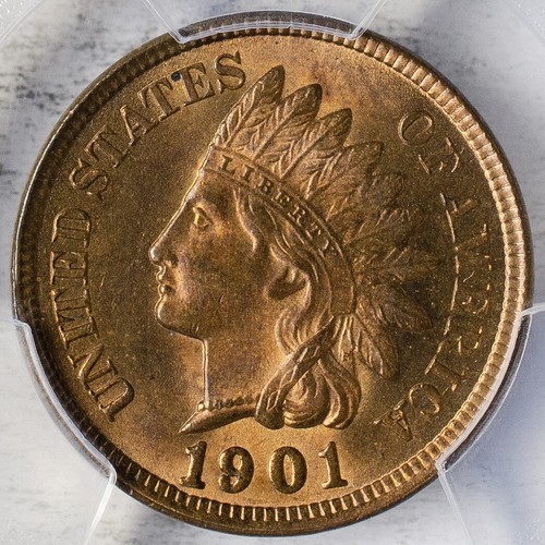 1901 Indian Head Cent PCGS MS64RB - Picture 3 of 4