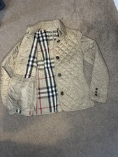 Burberry Brit Beige Synthetic Diamond Quilted Ashurst Jacket