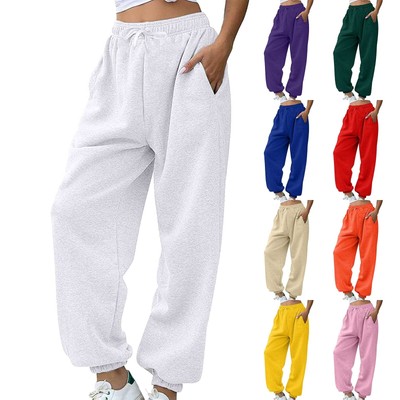 Women's Fleece Sweatpants Casual Drawstring Pants Workout Joggers with Pockets