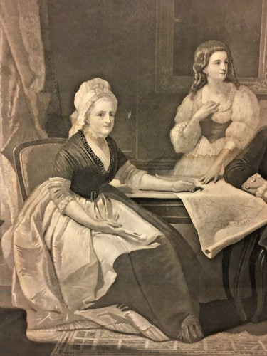 Washington y su familia después de pintar por C Schussele Engr por William Sartain - Imagen 7 de 12