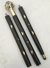 Nautical Vintage Style Designer Brass Handle Victorian Wooden Walking Cane Stick