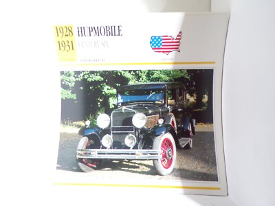 FICHE CARD Karte Car Auto USA Hupmobile Century Six 1928 931