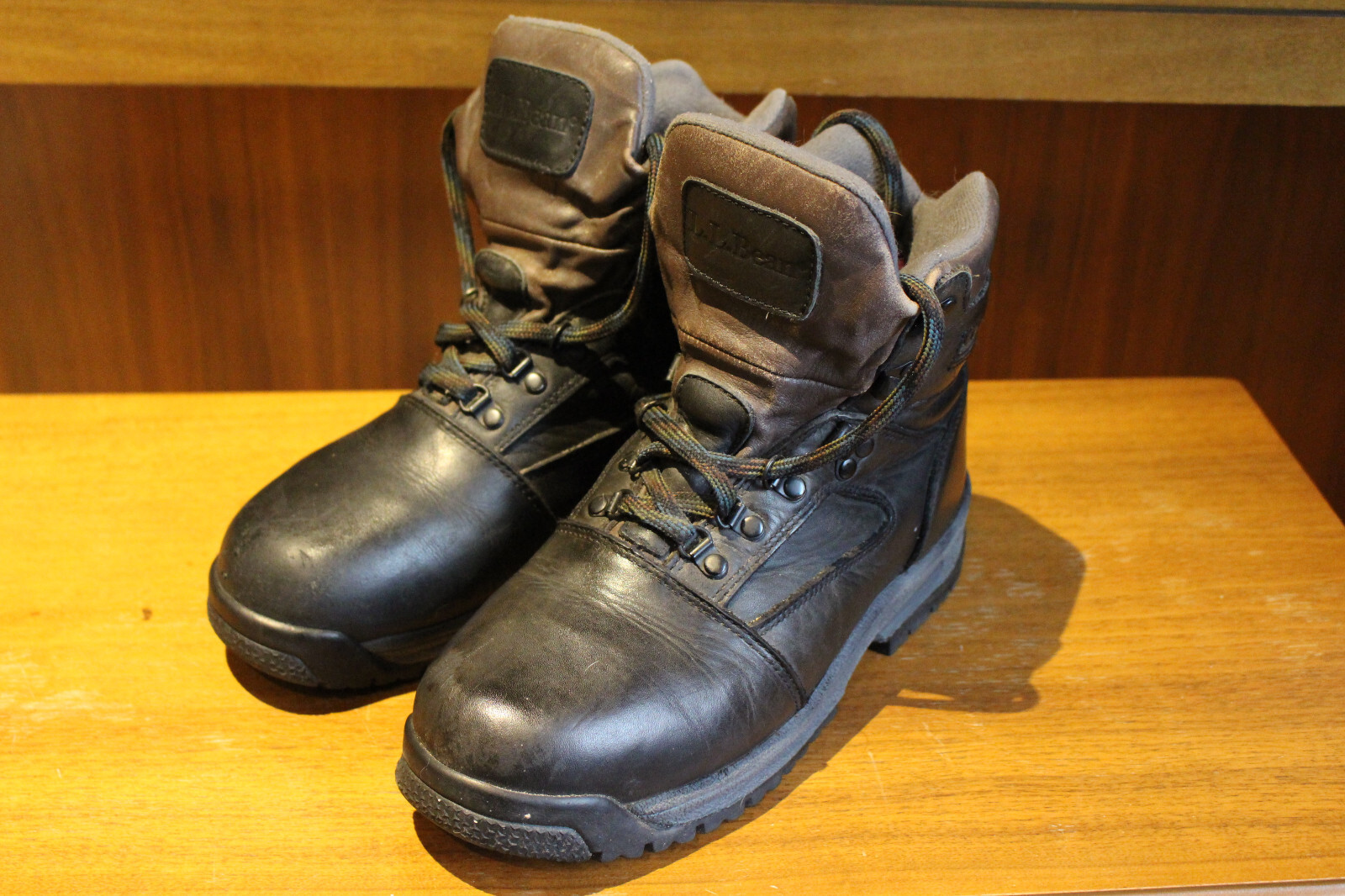 LL BEAN Knife Edge Men’s Hiking Trail Boots Black Leather GoreTex Size