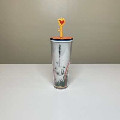 Starbucks Fall 2023 Manuella Guile Sun Heart Topper Venti 24 oz Cold Cup Tumbler