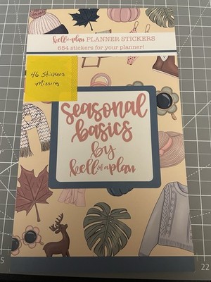 Kell Of A Plan Seasonal Basics Planner Sticker Book Used w/ 46 Missing Stickers