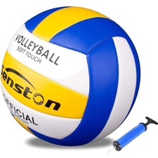 Volleyball Größe 5  mit Pumpe Kunstleder Bl...