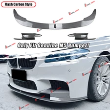 For BMW F10 M5 2011-2016 Carbon Fiber Style Front Bumper Lip Spoiler Splitter