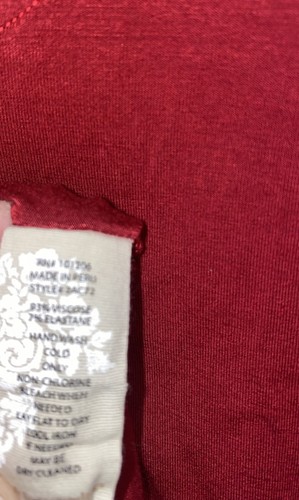 Soft Surroundings Top Perfect Layers Tiered Long Sleeve Split Back Red Small - Picture 6 of 6