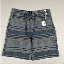Vissla Boys Sofa Surfer Striped Knit Boardshorts Blue Grey M Youth NWT