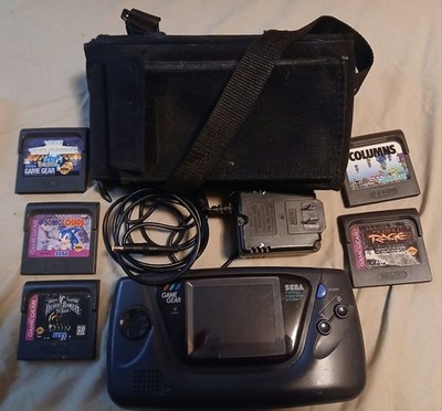 Sega Game Gear With Case, Power Cord, 5 Games, missing one battery back, as is
