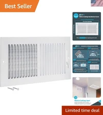 Durable Solid Steel Air Vent Cover 12 x 6 Inch for Wall or Ceiling Installation