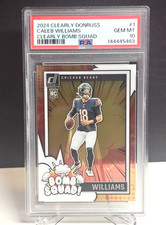 2024 Panini Clearly Donruss CALEB WILLIAMS RC Clearly Bomb Squad #1 • PSA 10