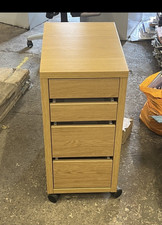 4 Drawer Brown Filing Cabinet Pedestal on Castors with Wheels