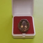 Vintage Smoky Quartz Sterling Silver Large Cocktail Modernist Brutalist Ring