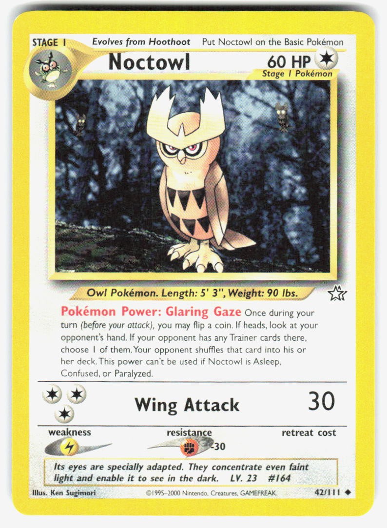 Noctowl Uncommon Neo Genesis 042/111 Unlimited HP