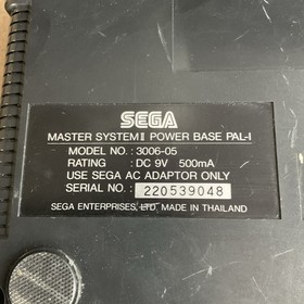 Sega Master System 2 PAL-1 Power Base 3006-05 Power Supply RF Switch (European)