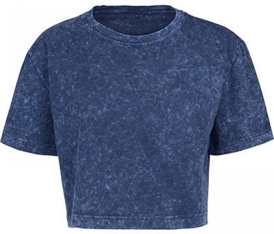 Damen Acid Washed Cropped Tee | Build Your Brand | BY054