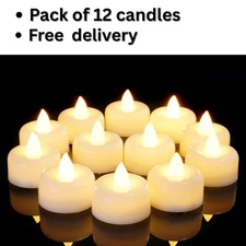 Amagic 12 Pack Flameless LED Tea Light Candles  Battery Operated Fast Free Shipp