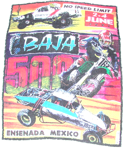 Vintage 1995 SCORE Baja 500 Danny Hamel Kawasaki T-Shirt Large weiß  - Bild 1 von 7