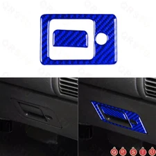 Blue Carbon Fiber Co-pilot Storage Glove Box Handle Cover For Ford Mustang 01-04
