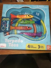 Chuckle & Roar - Underwater Torpedo Toss - Outdoor Water Play - Includes Thro...