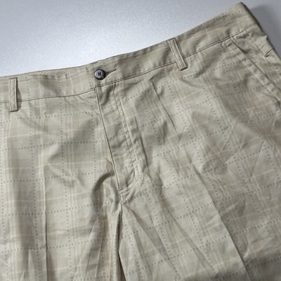 Adidas Performance Shorts Size 40 Ecru White Plaid Stretch ProDry Golf Short NWT