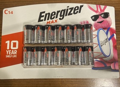 Energizer MAX C Cell 1.5V Batteries Alkaline Batteries (14 Count) Exp 6/2034 NEW
