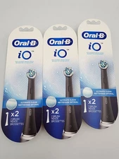 3x Oral B iO Ultimate Clean Replacement Brush Heads Black 6 Total
