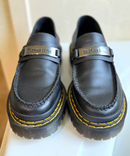 Dr. Martens Penton Bex DS Pltd Black Leather Slip-On Loafers Round Toe US 9