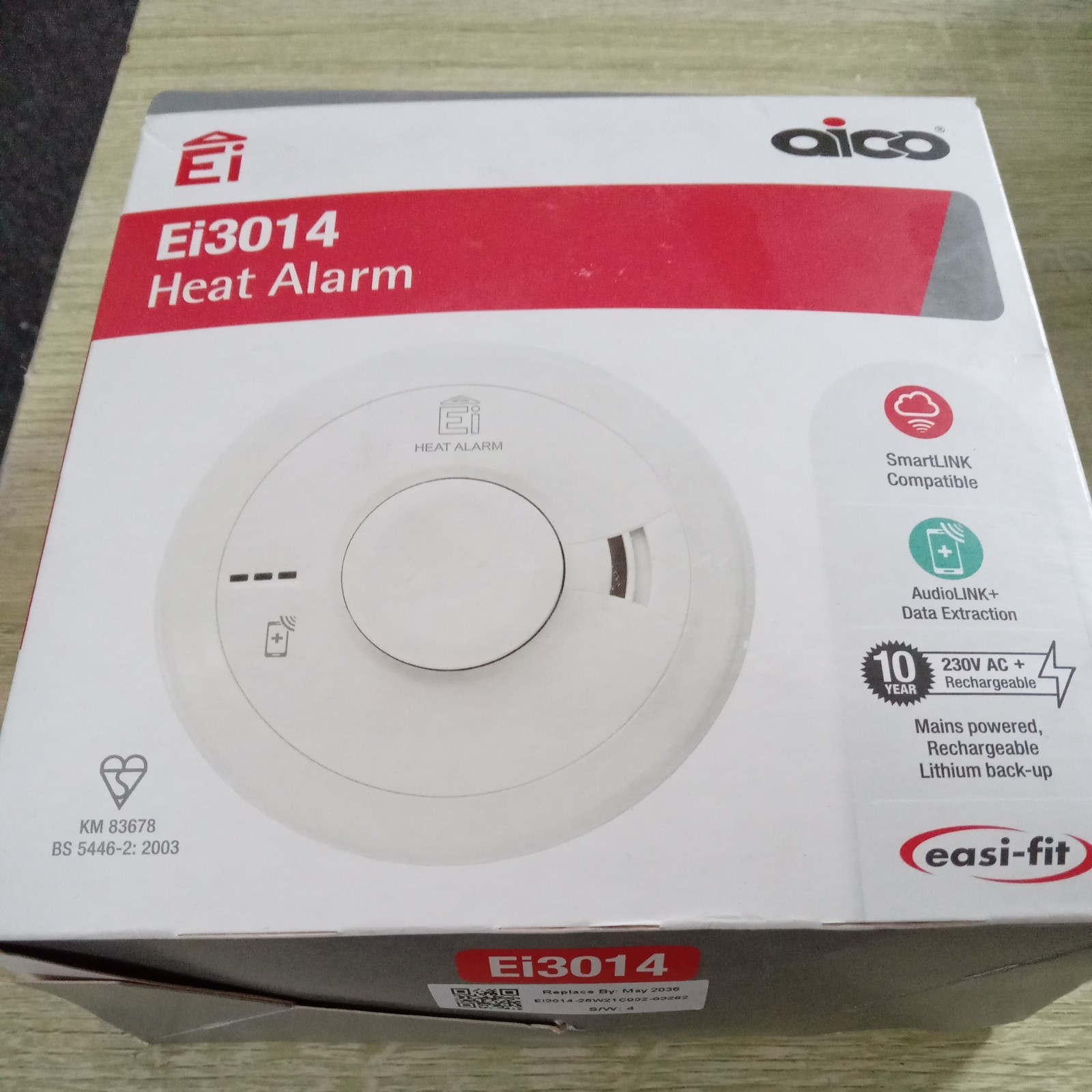 Aico Ei3014 Mains Powered Heat Alarm May 2036