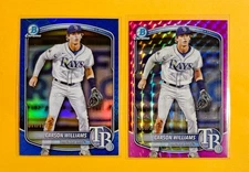 2025 Bowman Chrome Carson Williams Prospect BLUE Refractor /150 + FUCHSIA /299
