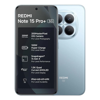 REDMI Note 15 Pro+ 5G (Blue 8GB+256GB) Esim Snapdragon 7s Gen 4 Global Version